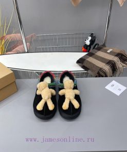 UGG cotton slippers bear snow boots with playful and cute versatile designs, UGG flat bottom8a7i2dw6
