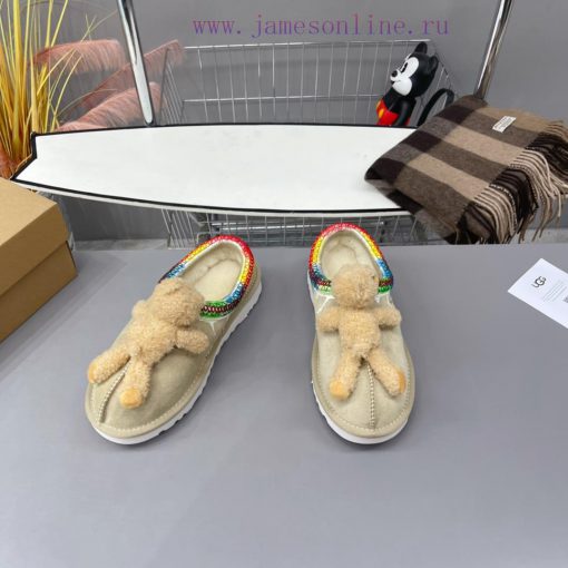 UGG cotton slippers bear snow boots with playful and cute versatile designs, UGG flat bottom5bogv4li - Image 3