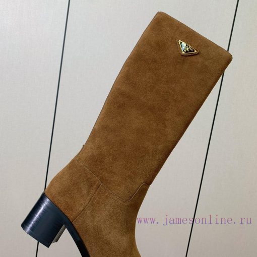 Prada autumn and winter thick heeled long boots have a high-end and atmospheric appearance. iuo961ua - Image 8
