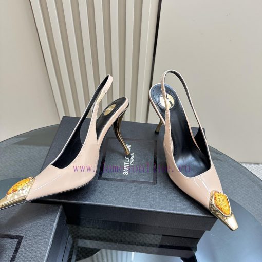 YSL Saint LaurentSS2024 New Product Metal Head Big Gemstone Elegant and Atmospheric High Hee95x3u4t0 - Image 5