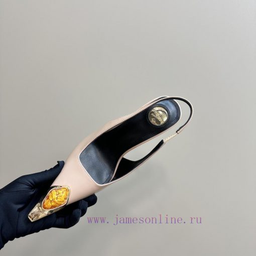 YSL Saint LaurentSS2024 New Product Metal Head Big Gemstone Elegant and Atmospheric High Hee95x3u4t0 - Image 9