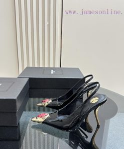 YSL Saint LaurentSS2024 New Product Metal Head Big Gemstone Elegant and Atmospheric High Heewpp8b3re