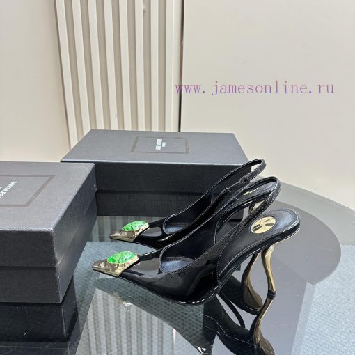 YSL Saint LaurentSS2024 New Product Metal Head Big Gemstone Elegant and Atmospheric High Hee9za43l3b - Image 2