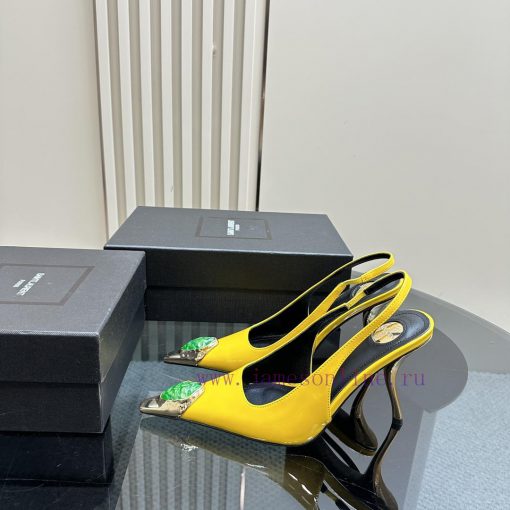 YSL Saint LaurentSS2024 New Product Metal Head Big Gemstone Elegant and Atmospheric High Hee4ye10l3j
