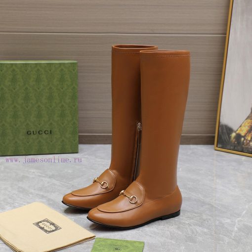 The most in the marketGucci2023 horseneck buckle elastic bootsGucciGucci elastic sheepskin bxhoaffta - Image 7
