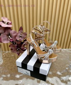 Aquazzura 2024 New Top Pineapple Women's Crystal Twisted Flower Water Platform Dragging Highbny81qqu