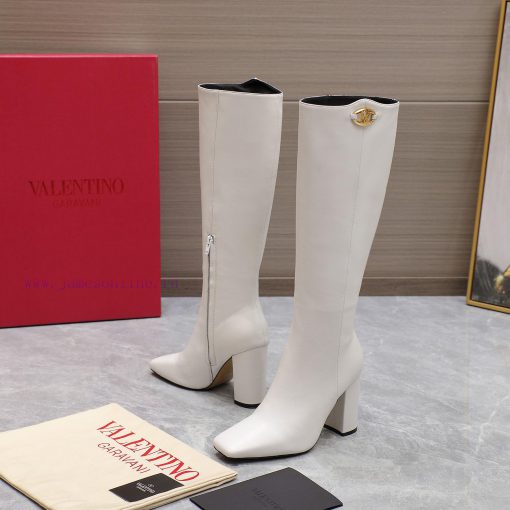 Purchasing grade24ss Autumn/Winter New Valentino Square Head V-Button Knight BootsValentino'o1pzcz1q - Image 6