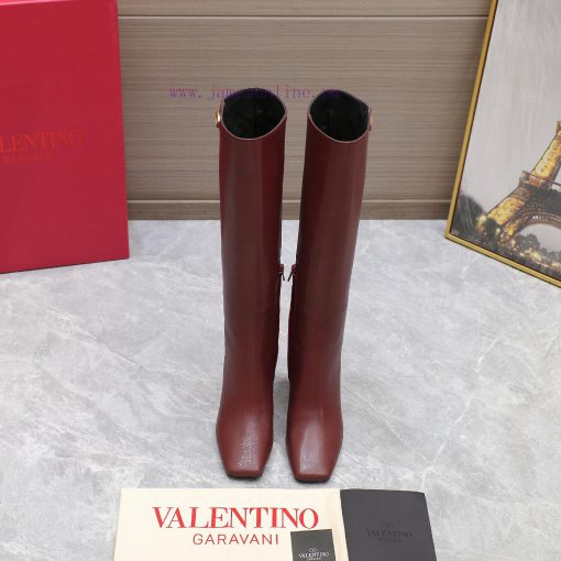 Purchasing grade24ss Autumn/Winter New Valentino Square Head V-Button Knight BootsValentino'qtc0v4gy - Image 2