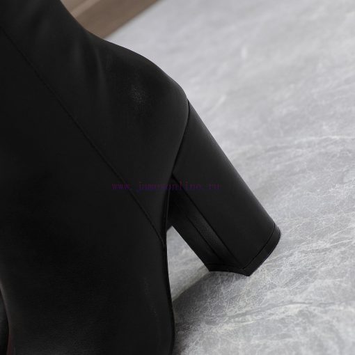 Purchasing grade24ss Autumn/Winter New Valentino Square Head V-Button Knight BootsValentino'169sfulv - Image 10