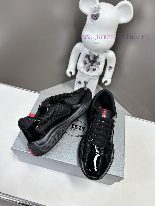 Prada Top Edition SneakersImported fly woven fabric with stitched patent leather on the uppeje9aimxm - Image 5
