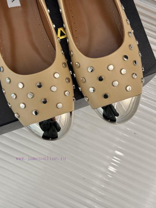 AlAIA | AlAIA 25ss Early Spring New ProductRivet metal head flat bottomed single shoeThis se4fuycknk - Image 8
