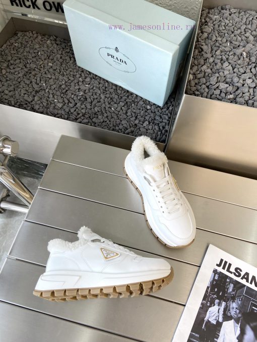 Prada 24ss Prada new couple's hairy dad shoesThe fabric is made of calf leather with clear am620rg6i - Image 7