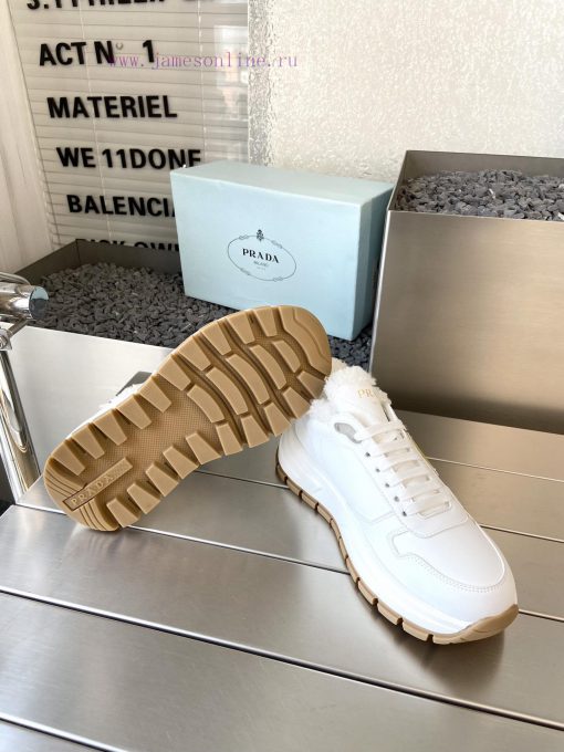 Prada 24ss Prada new couple's hairy dad shoesThe fabric is made of calf leather with clear am620rg6i - Image 10
