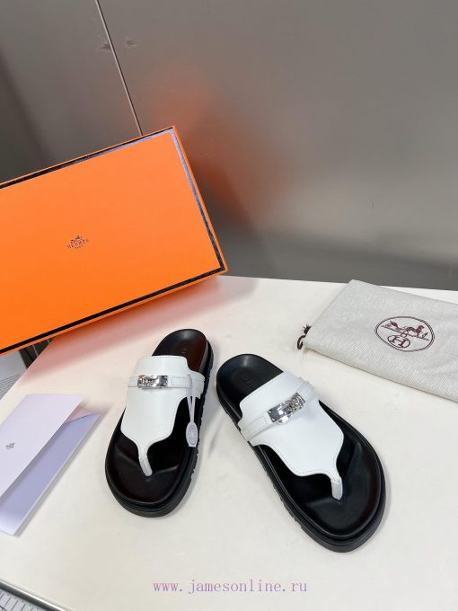 Male 10 Η ERMES Hermes Spring/Summer Classic Couple's Second Uncle Slippers Chypre Ugly Cute9hkg5h77 - Image 3