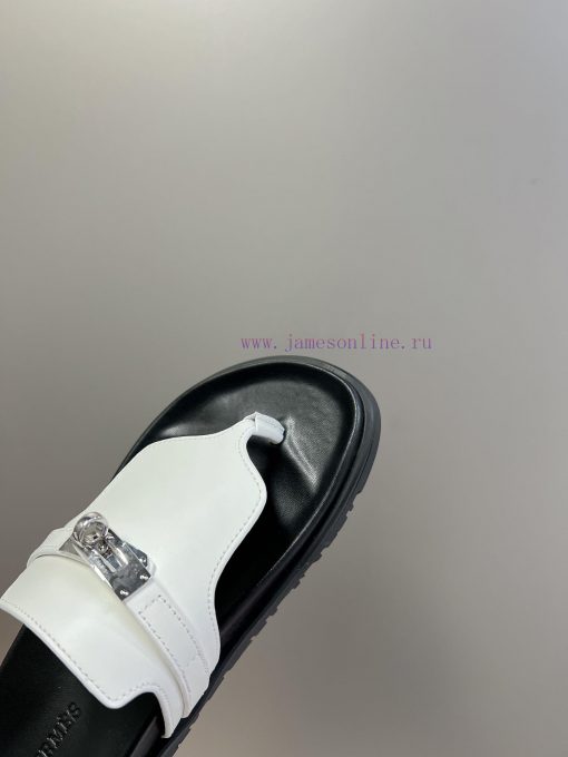Male 10 Η ERMES Hermes Spring/Summer Classic Couple's Second Uncle Slippers Chypre Ugly Cute9hkg5h77 - Image 8