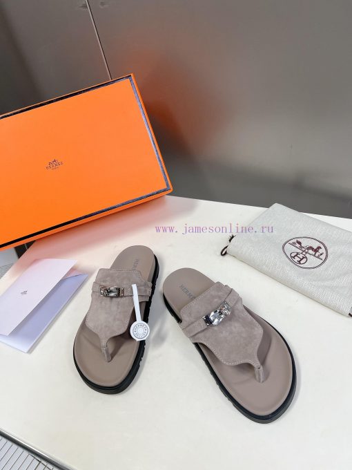 Male 10 Η ERMES Hermes Spring/Summer Classic Couple's Second Uncle Slippers Chypre Ugly Cute2svg8qss - Image 3