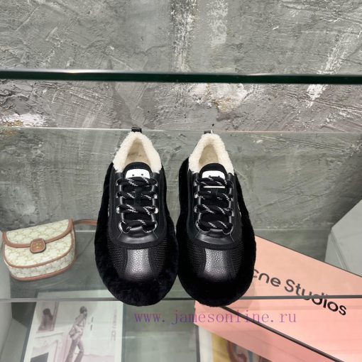 Acne autumn and winter fur lining style ️ It's really necessary to wear a pair of cute fur sw79uvx4p - Image 2