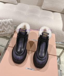 Top qualitymiu miu fw23 new arrival～Miu Miu 2023 Autumn/Winter New Thick soled Wool Short Boij0bdyf2