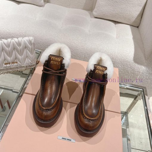 Top qualitymiu miu fw23 new arrival～Miu Miu 2023 Autumn/Winter New Thick soled Wool Short Boh0qmqf54