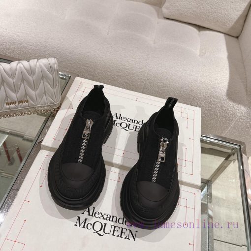 Top qualityMcq * McQueen 2023 new front zipper thick soled shoesBeef Noodle Sheep IP Bottom 1npu4coc - Image 2