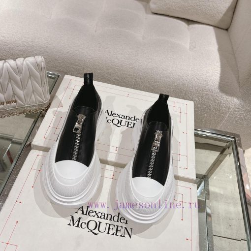 Top qualityMcq * McQueen 2023 new front zipper thick soled shoesBeef Noodle Sheep IP Bottom 5ookywx7 - Image 2