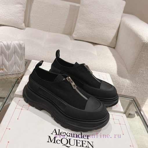 Top qualityMcq * McQueen 2023 new front zipper thick soled shoesBeef Noodle Sheep IP Bottom 1npu4coc - Image 3