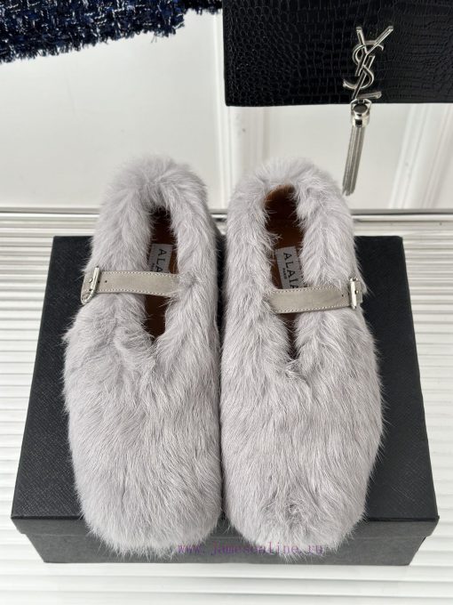 AlAIA | Alaia 23S New Retro ProductOne lined Mary Jane shoes, hairy shoesFull of girlish styuu53bm0g - Image 5