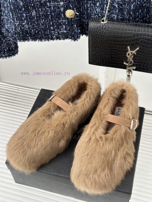AlAIA | Alaia 23S New Retro ProductOne lined Mary Jane shoes, hairy shoesFull of girlish styf9qlu8oc - Image 3