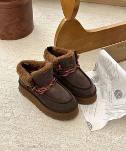 GG ² ⁰² ³ Fukala autumn and winter Maillard fashion must-haveRetro curly wool lace up thick ia26xyen