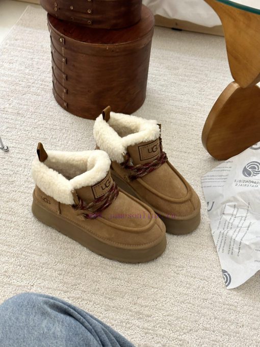 GG ² ⁰² ³ Fukala autumn and winter Maillard fashion must-haveRetro curly wool lace up thick p58iww59 - Image 2