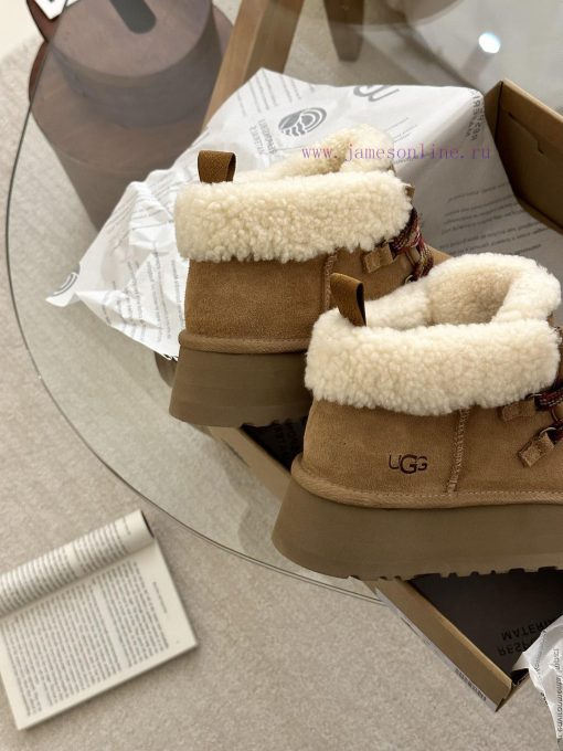 GG ² ⁰² ³ Fukala autumn and winter Maillard fashion must-haveRetro curly wool lace up thick p58iww59 - Image 4