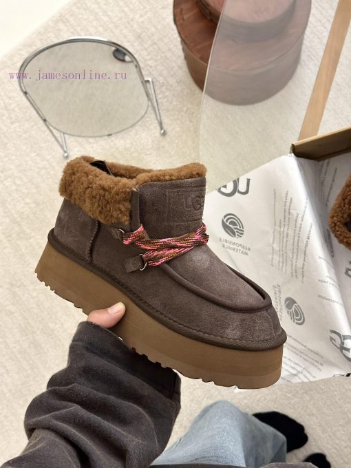 GG ² ⁰² ³ Fukala autumn and winter Maillard fashion must-haveRetro curly wool lace up thick ia26xyen - Image 6