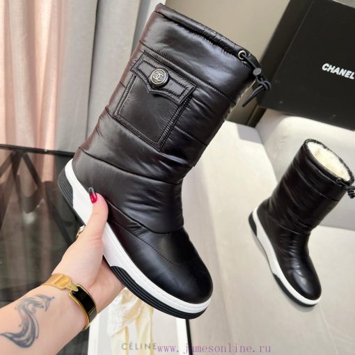 2023CHANEL snow boots and ski boots are chubby, cute and explosive, with a unique and shiny ahrnqsrt