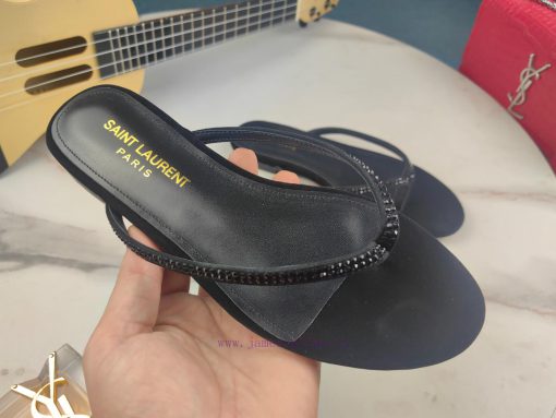 Saint Laurent flat soled diamond herringbone sandals, synchronized with YSL rhinestone slippo37usrvx - Image 2