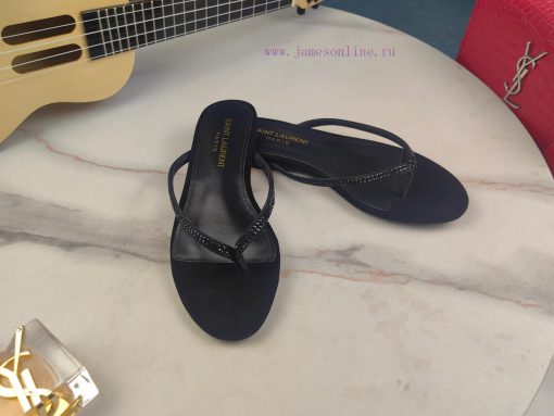 Saint Laurent flat soled diamond herringbone sandals, synchronized with YSL rhinestone slippo37usrvx - Image 8