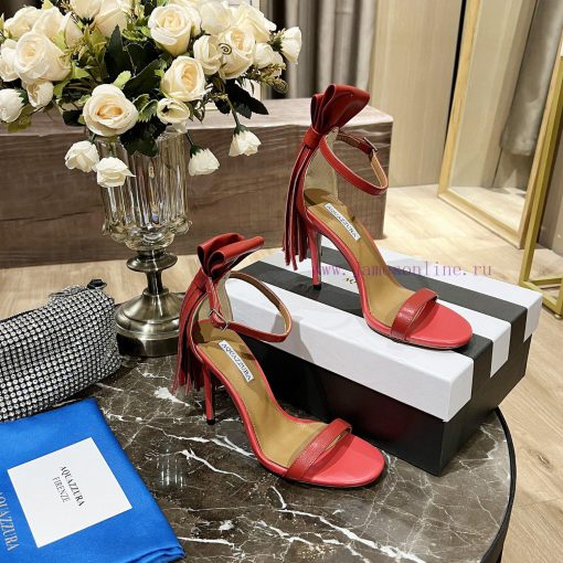 Aquazzura2023Customized tassel high-heeled sandals in Paris showcase, instantly surpassing o61g15p4u - Image 8
