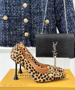 L * V Donkey Brand 23ss New Product ExplosiveLeopard print pointed high heelsThe shoe upper errx6rlc