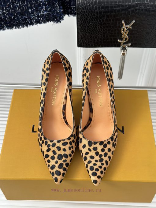 L * V Donkey Brand 23ss New Product ExplosiveLeopard print pointed high heelsThe shoe upper errx6rlc - Image 5