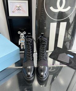 Purchasing level: 2023ss PRADA autumn and winter new short boots with thick heels and straps9zixrurr