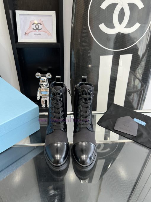Purchasing level: 2023ss PRADA autumn and winter new short boots with thick heels and straps9zixrurr - Image 2