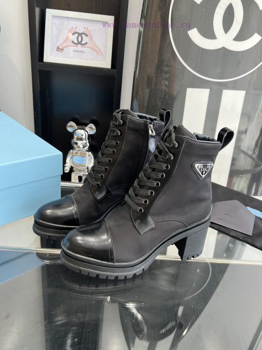 Purchasing level: 2023ss PRADA autumn and winter new short boots with thick heels and straps9zixrurr - Image 3