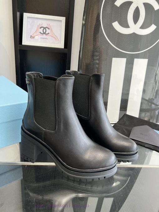 Purchasing level: 2023ss PRADA autumn and winter new short boots with thick sole and elasticmisak72y - Image 4