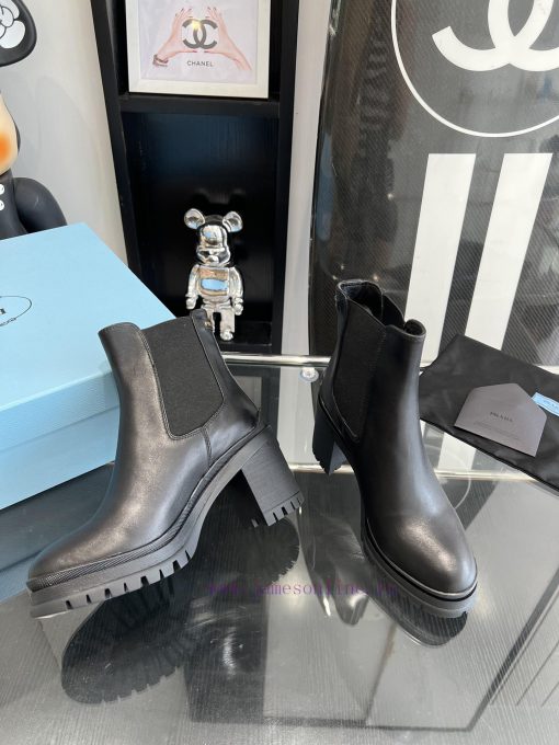 Purchasing level: 2023ss PRADA autumn and winter new short boots with thick sole and elasticmisak72y - Image 5