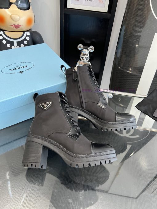 Purchasing level: 2023ss PRADA autumn and winter new short boots with thick heels and straps9zixrurr - Image 6