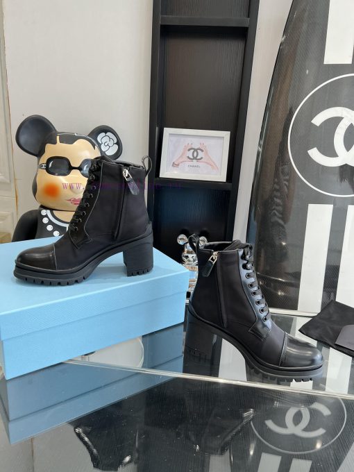 Purchasing level: 2023ss PRADA autumn and winter new short boots with thick heels and straps9zixrurr - Image 10