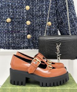 Gucci's classic and popular retro sponge cakeThick soled Mary Jane shoes and loafersVersatilnitmv5v4