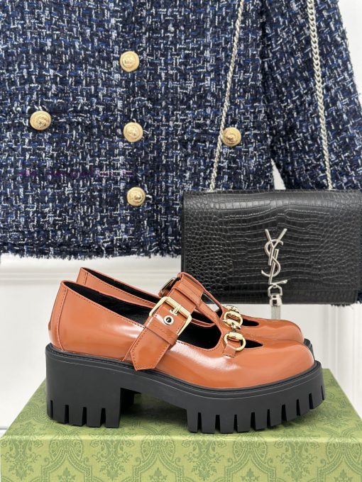 Gucci's classic and popular retro sponge cakeThick soled Mary Jane shoes and loafersVersatilnitmv5v4