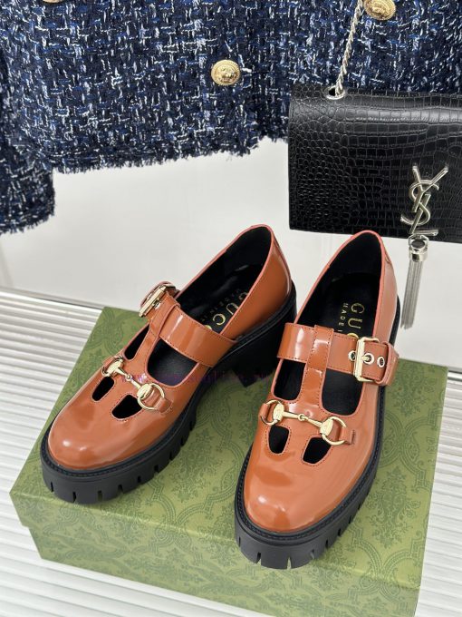 Gucci's classic and popular retro sponge cakeThick soled Mary Jane shoes and loafersVersatilnitmv5v4 - Image 3