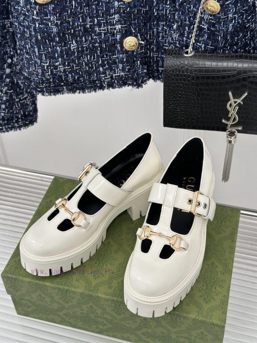 Gucci's classic and popular retro sponge cakeThick soled Mary Jane shoes and loafersVersatilqa23x1u7 - Image 3