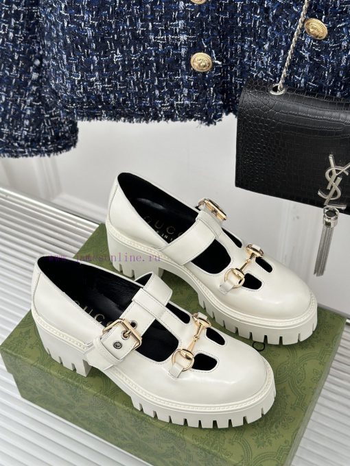 Gucci's classic and popular retro sponge cakeThick soled Mary Jane shoes and loafersVersatilqa23x1u7 - Image 4